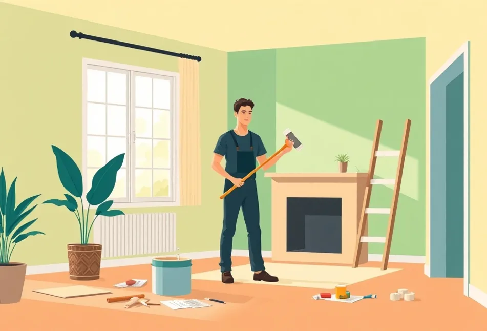 Intérieur rénové après travaux de peinture à Compiègne