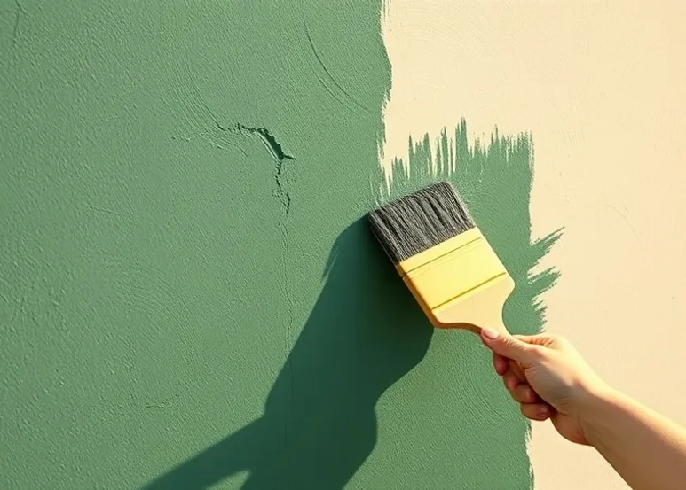 Ponçage et rebouchage des fissures avant mise en peinture